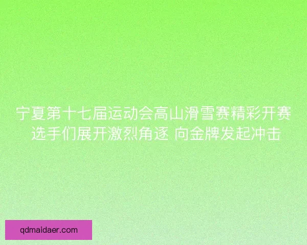 宁夏第十七届运动会高山滑雪赛精彩开赛 选手们展开激烈角逐 向金牌发起冲击
